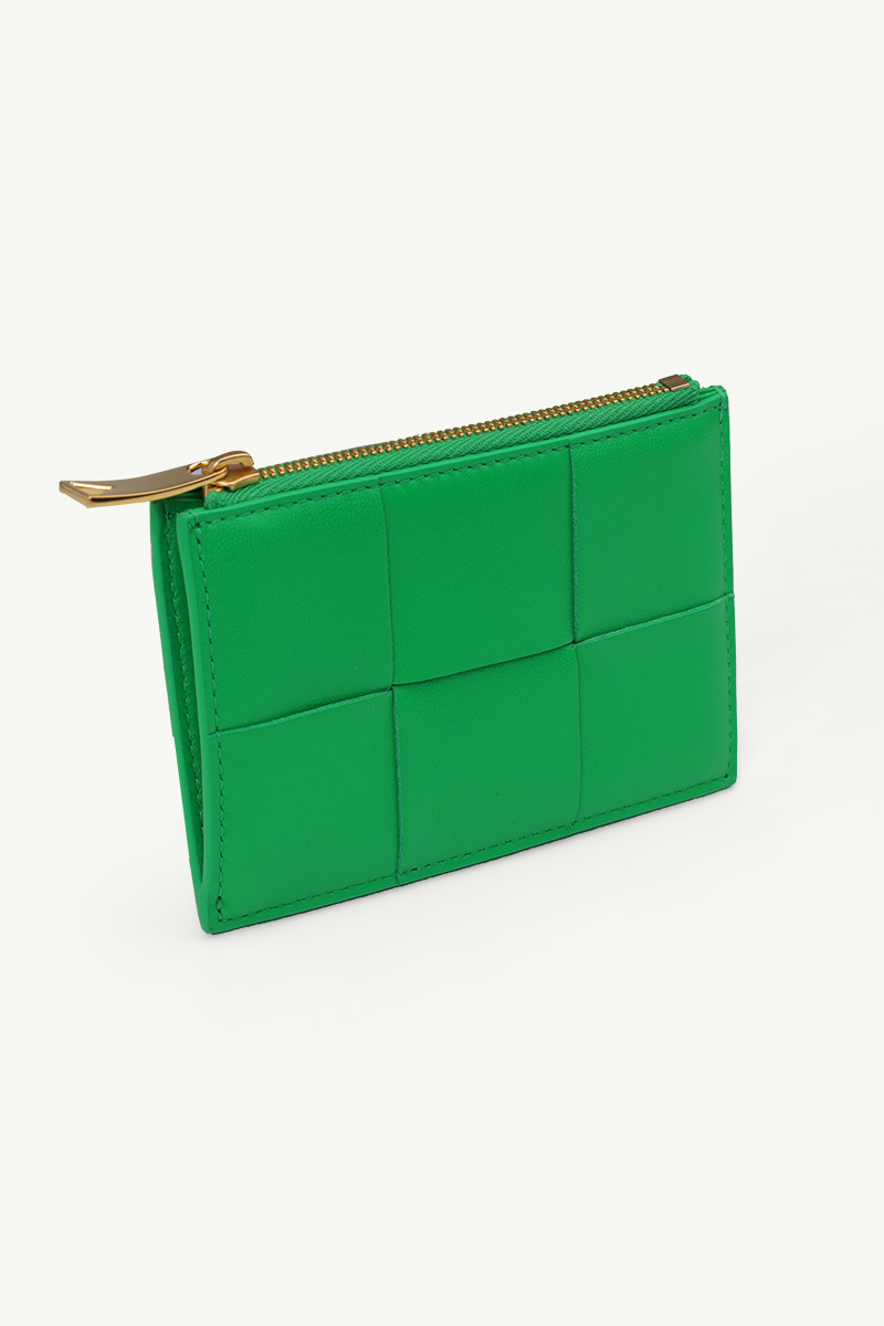 BOTTEGA VENETA Intreccio Zipped Card Case in Parakeet with Additional Pocket 2