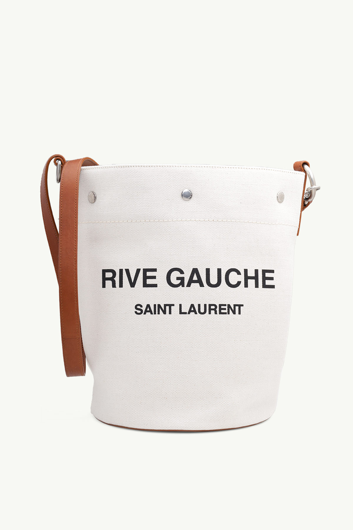 SAINT LAURENT Medium Rive Gauche Bucket Bag in Natural 0