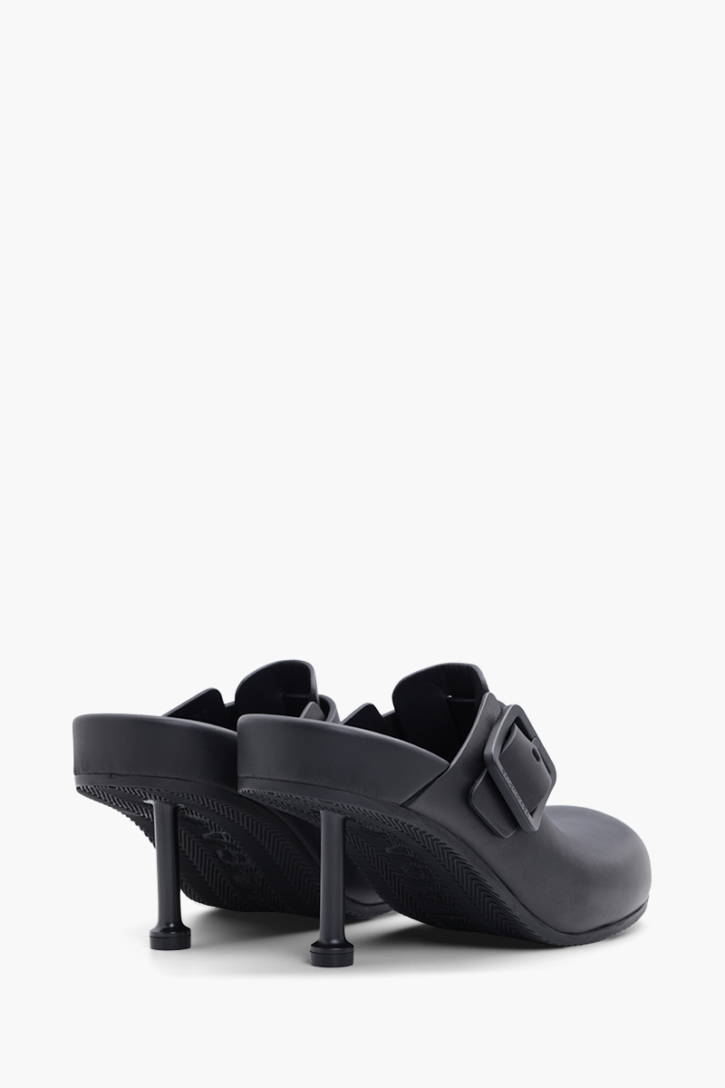 BALENCIAGA Women Mallorca Mules 80mm in Black with Buckle 2