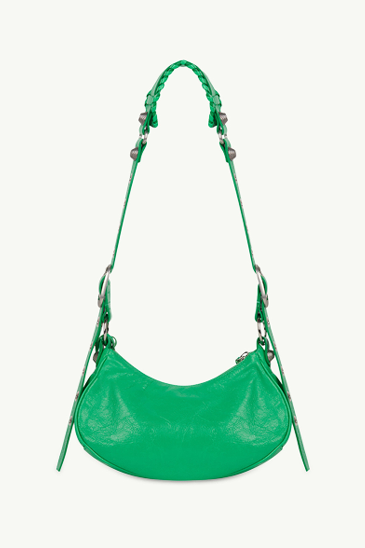 BALENCIAGA Le Cagole XS Shoulder Bag in Green Arena Lambskin SHW 1