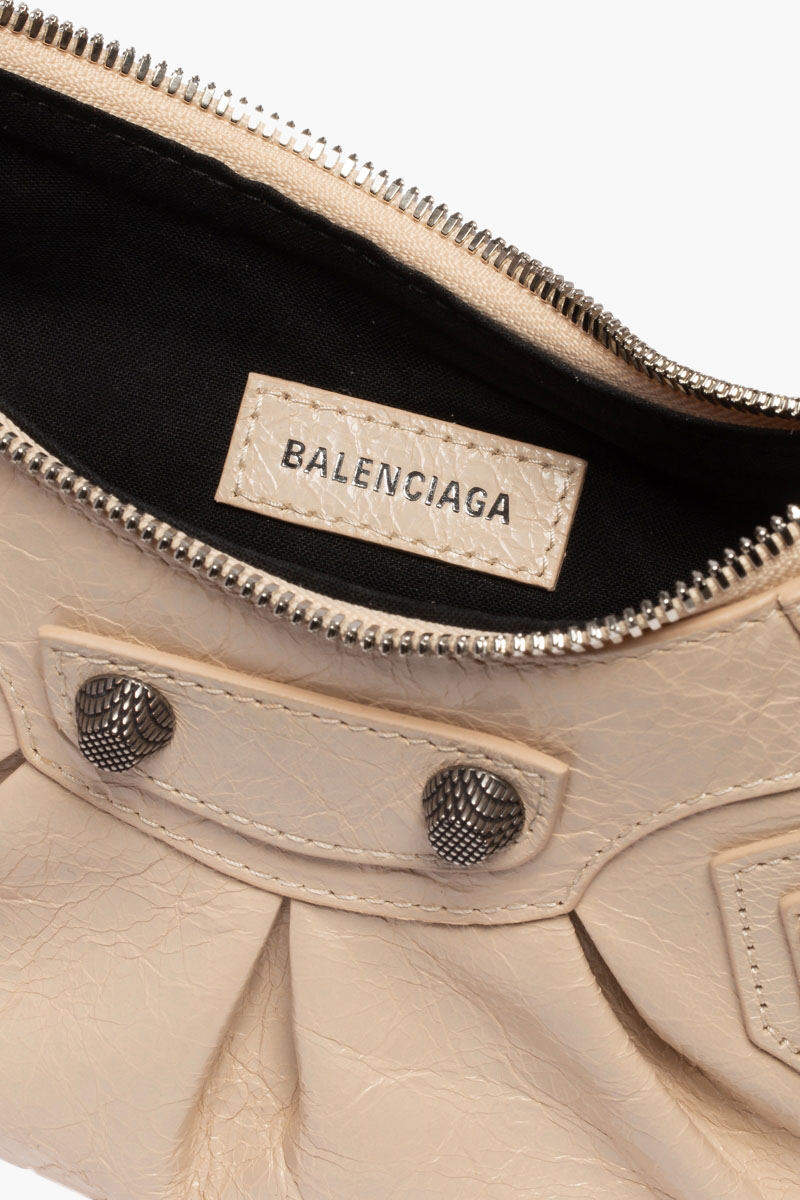 BALENCIAGA Le Cagole XS Shoulder Bag in Sand Beige Arena Lambskin SHW 3