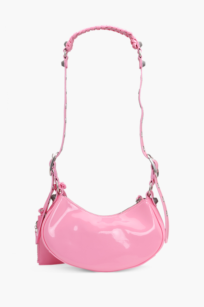 BALENCIAGA Le Cagole XS Shoulder Bag in Sweet Pink Patent SHW 1