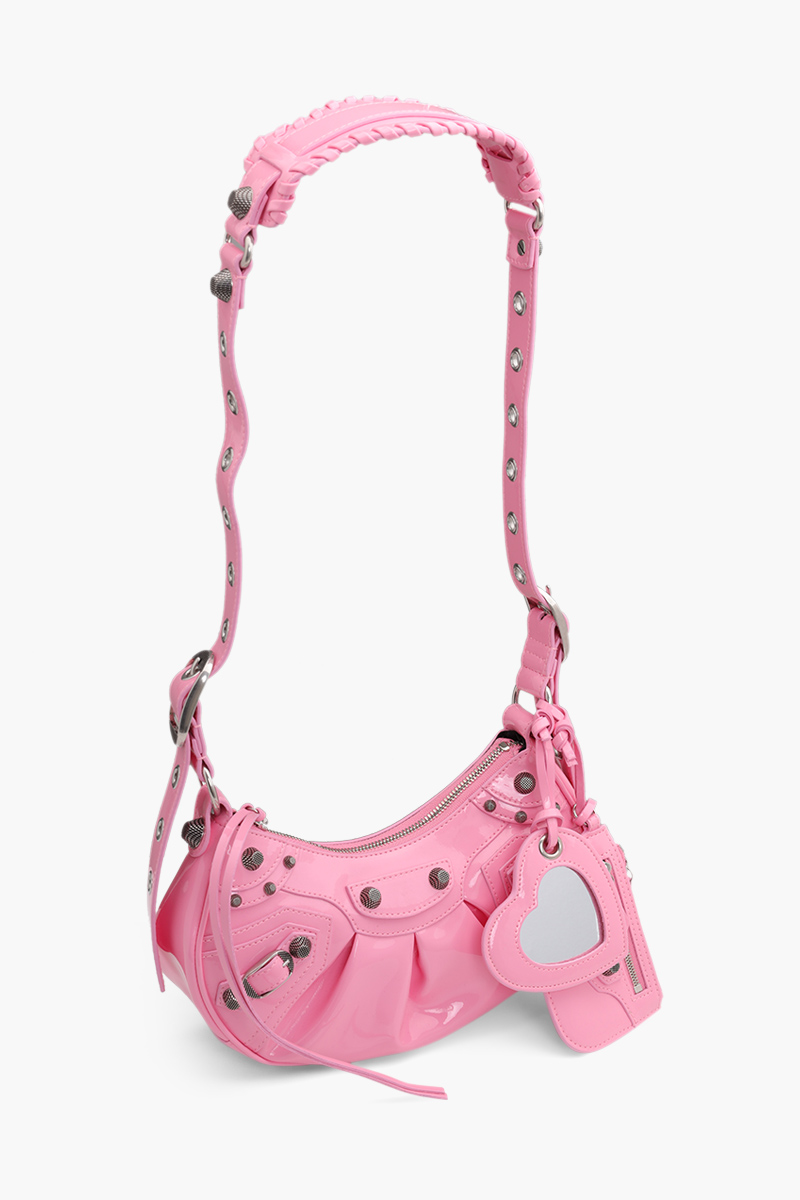 BALENCIAGA Le Cagole XS Shoulder Bag in Sweet Pink Patent SHW 2