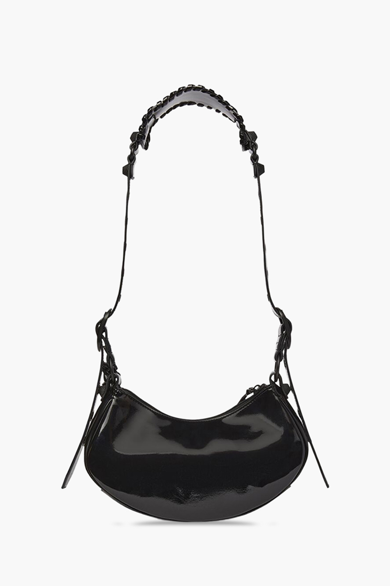 BALENCIAGA Le Cagole XS Shoulder Bag in Black Patent BHW 1