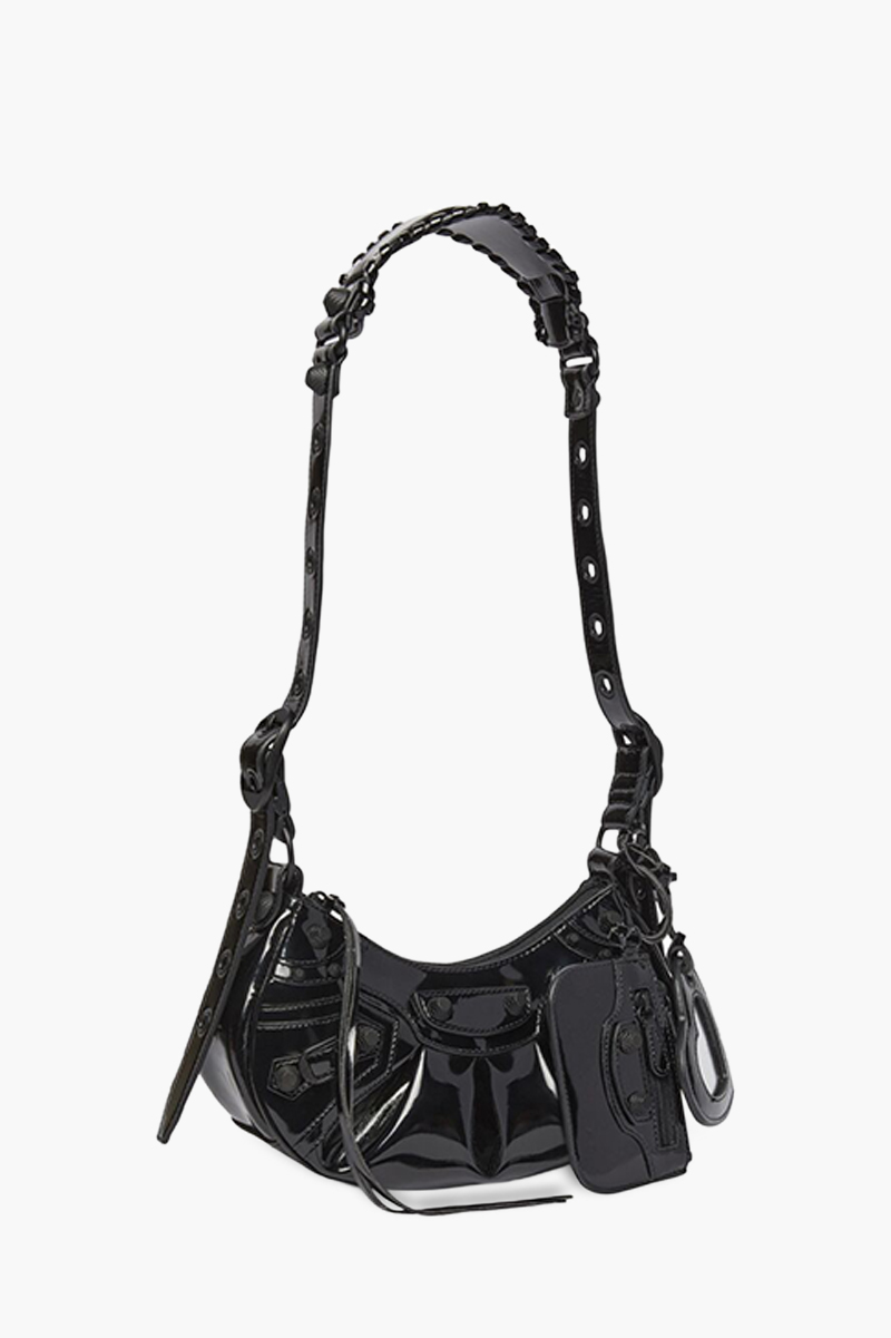 BALENCIAGA Le Cagole XS Shoulder Bag in Black Patent BHW 2