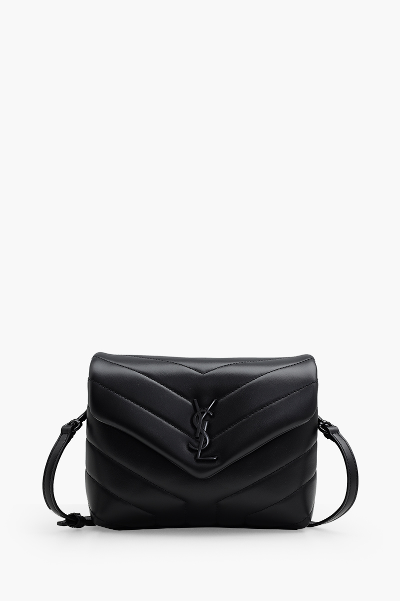 SAINT LAURENT Toy Loulou Shoulder Bag in Black Quilted BHW 0