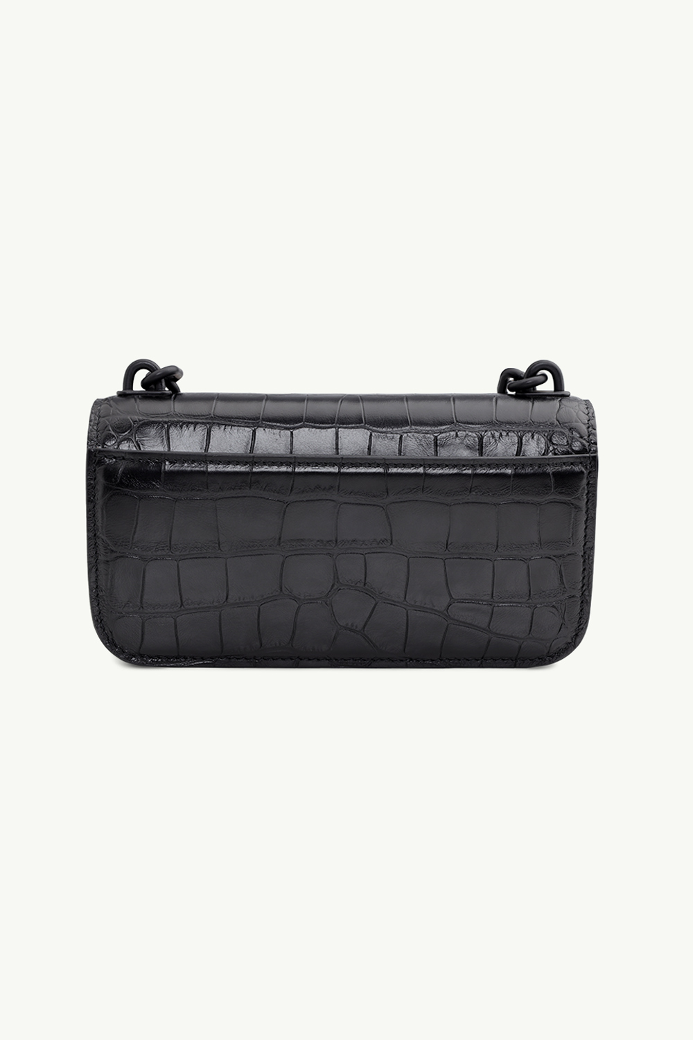 BALENCIAGA XS Gossip Crocodile Printed Crossbody Bag in Black Leather 1