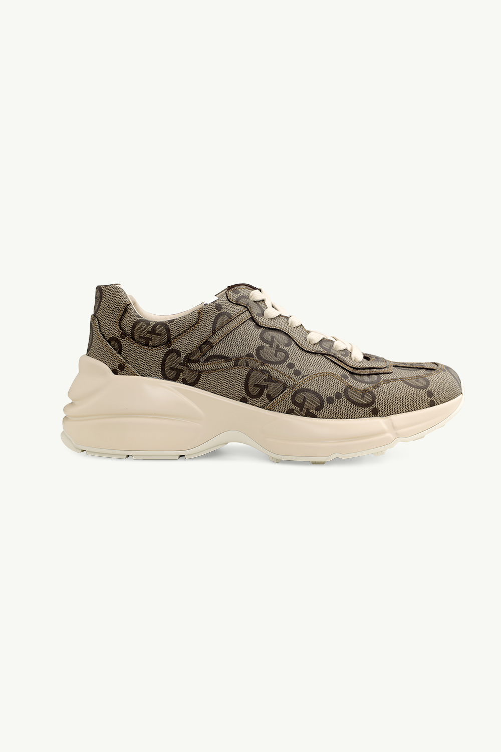 GUCCI Men Maxi GG Supreme Rhyton Sneakers in Beige/Ebony 0