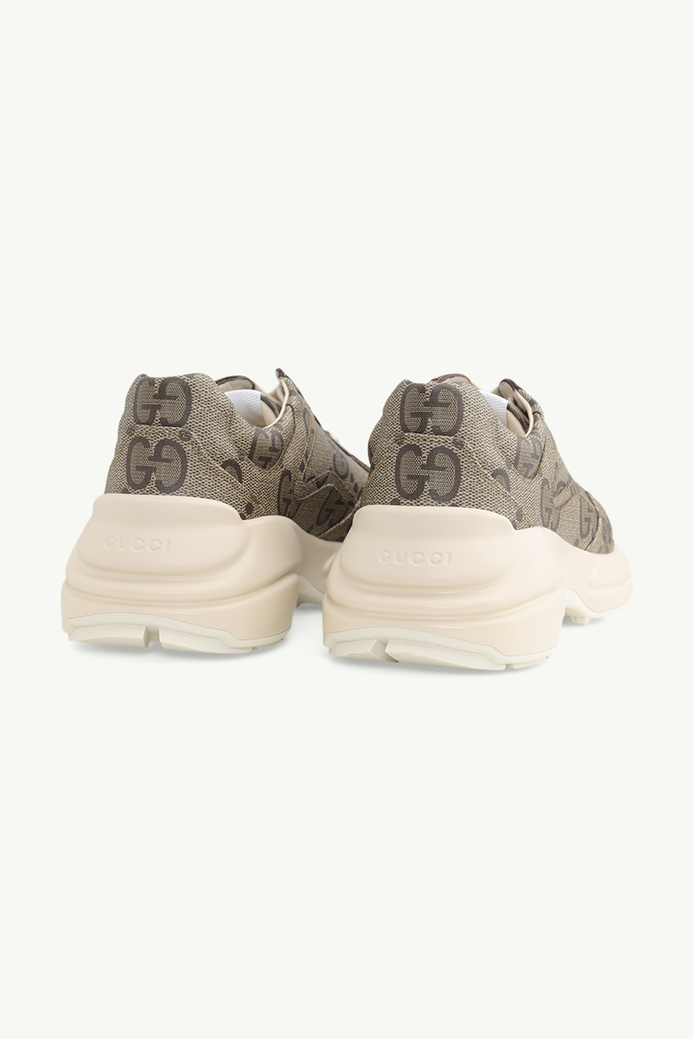 GUCCI Men Maxi GG Supreme Rhyton Sneakers in Beige/Ebony 2