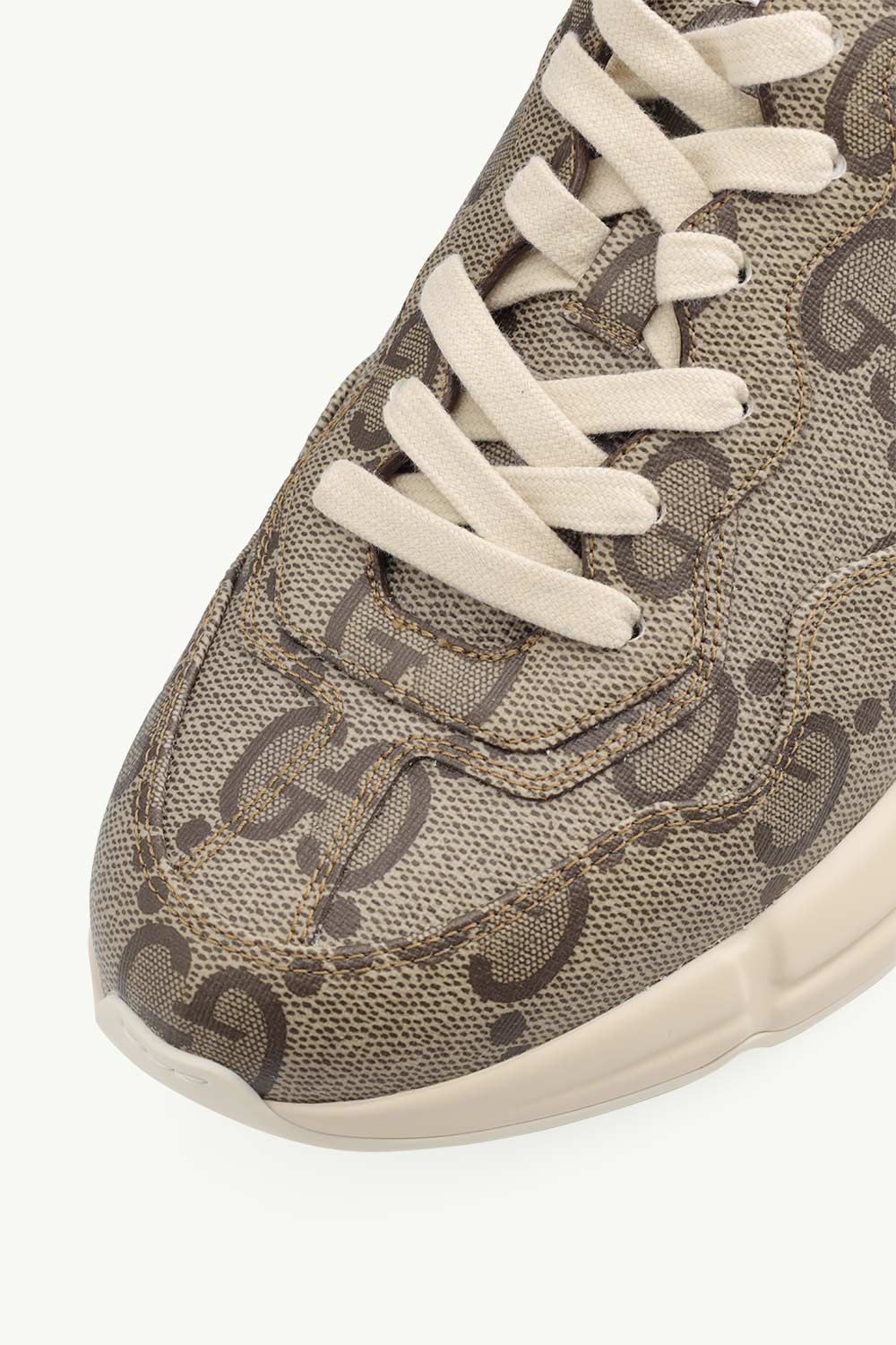 GUCCI Men Maxi GG Supreme Rhyton Sneakers in Beige/Ebony 4