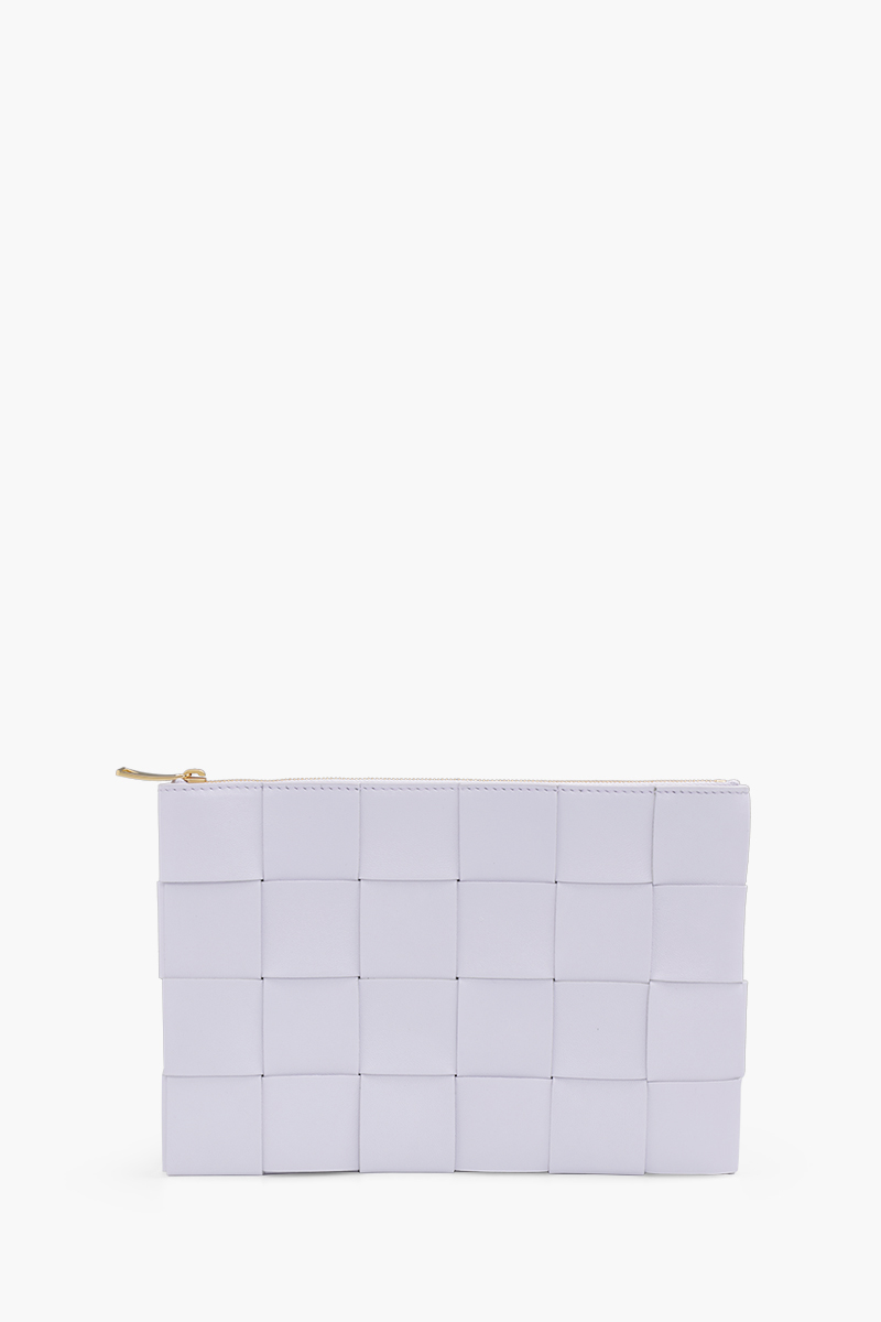 BOTTEGA VENETA Medium Pouch in Lilac with Small Intreccio 0