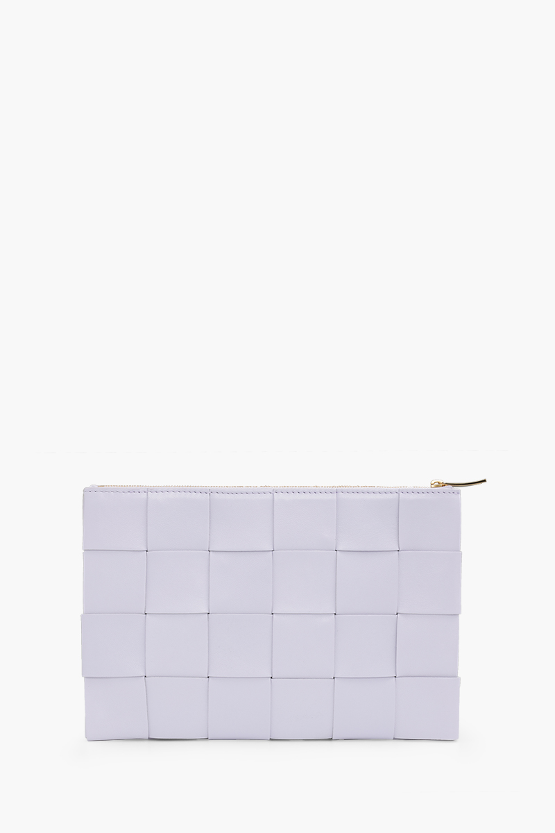 BOTTEGA VENETA Medium Pouch in Lilac with Small Intreccio 1