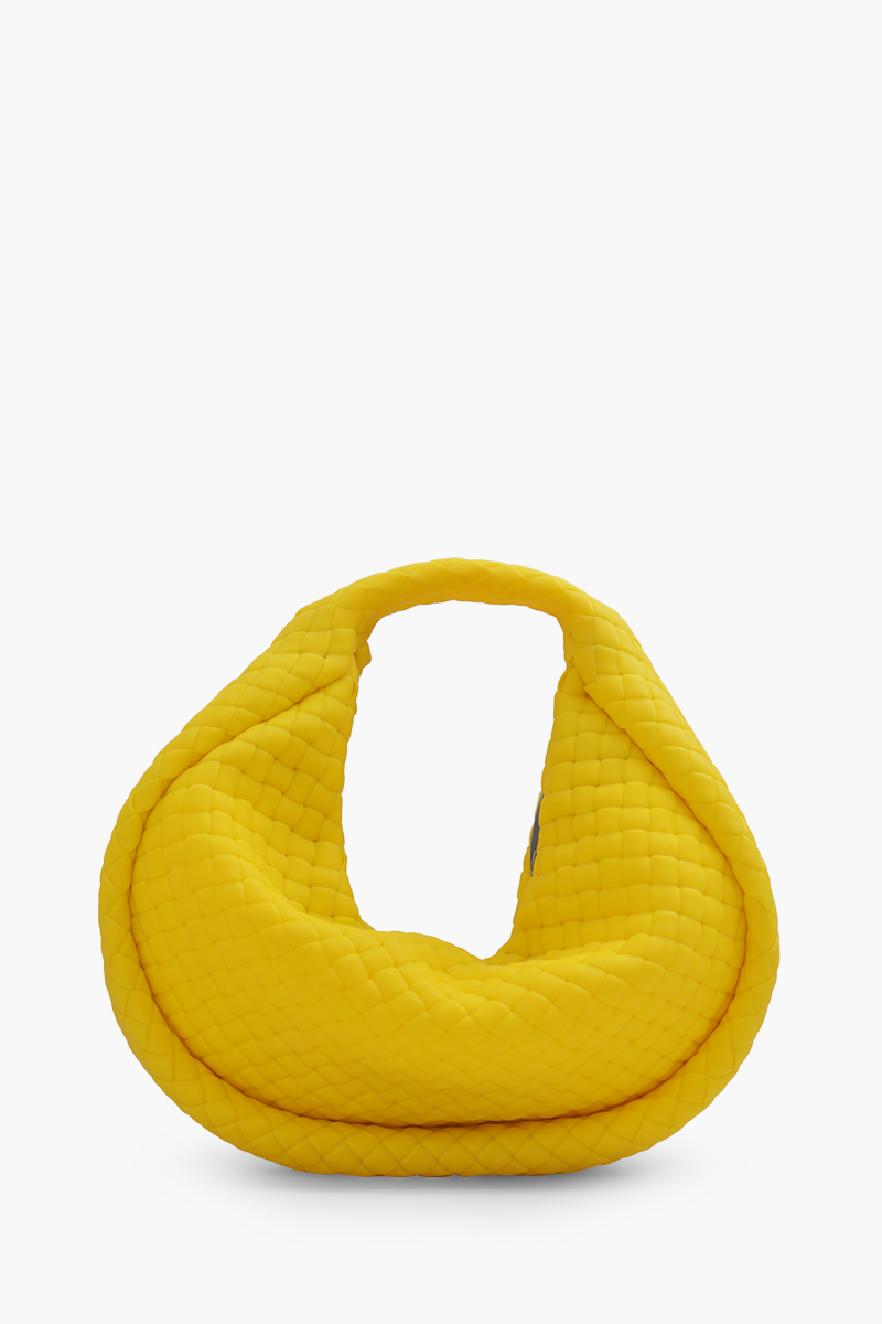 BOTTEGA VENETA Mini Padded Intreccio Top Handle Bag in Lemon Rubber 0