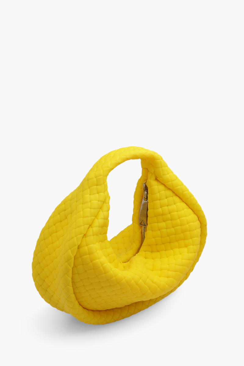 BOTTEGA VENETA Mini Padded Intreccio Top Handle Bag in Lemon Rubber 2