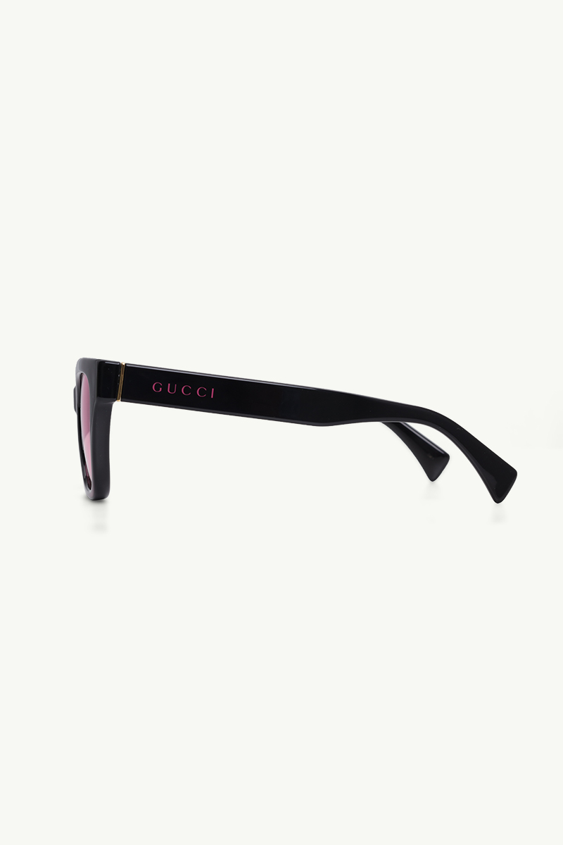 GUCCI Women Logo Print Tinted Sunglasses in Black/Pink Acetate 2