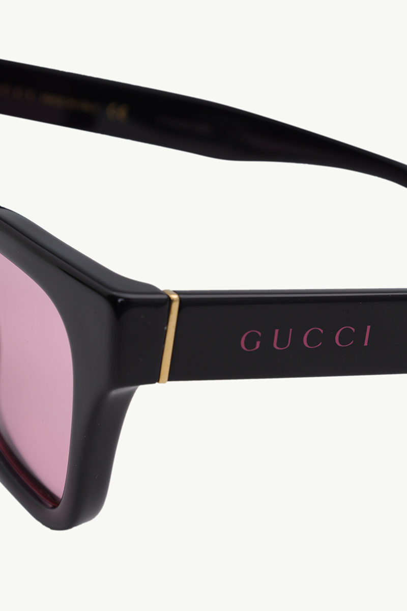 GUCCI Women Logo Print Tinted Sunglasses in Black/Pink Acetate 3
