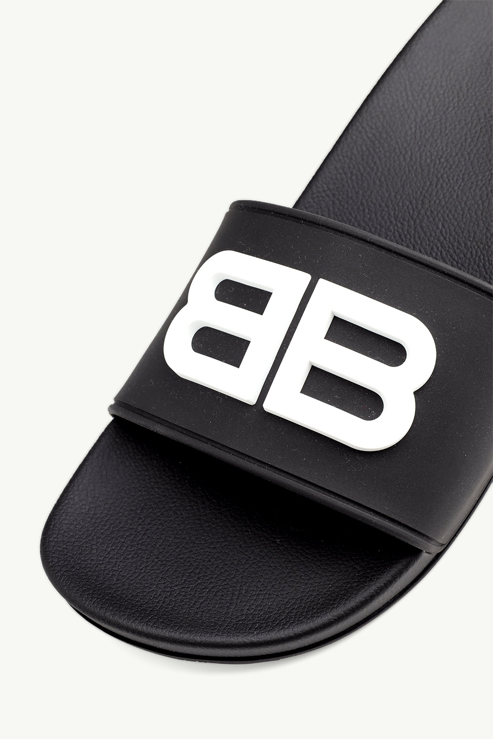 BALENCIAGA Women BB Pool Wedge Slides 50mm in Black Rubber 4