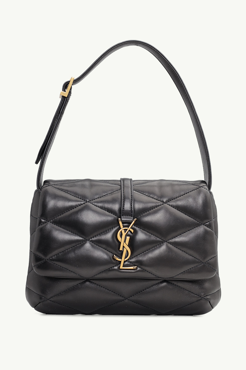 SAINT LAURENT Le 57 Monogram Shoulder Bag in Black Quilted Lambskin  0