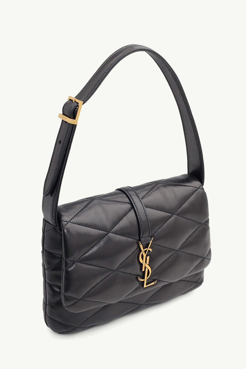 SAINT LAURENT Le 57 Monogram Shoulder Bag in Black Quilted Lambskin  2