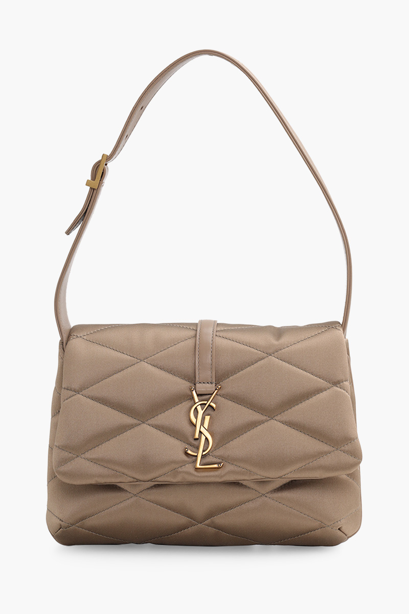 SAINT LAURENT Le 57 Monogram Shoulder Bag in Mouse Quilted GHW 0