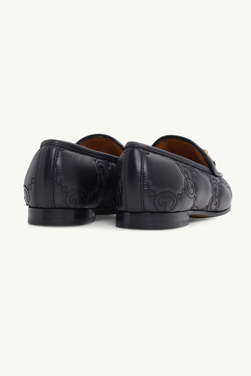 GUCCI Women GG Jordan Flat Loafers in Black Matelasse Leather 2