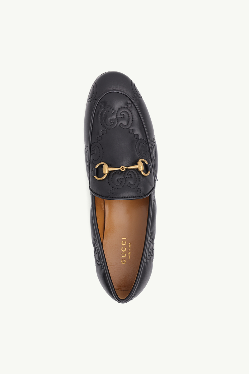 GUCCI Women GG Jordan Flat Loafers in Black Matelasse Leather 3