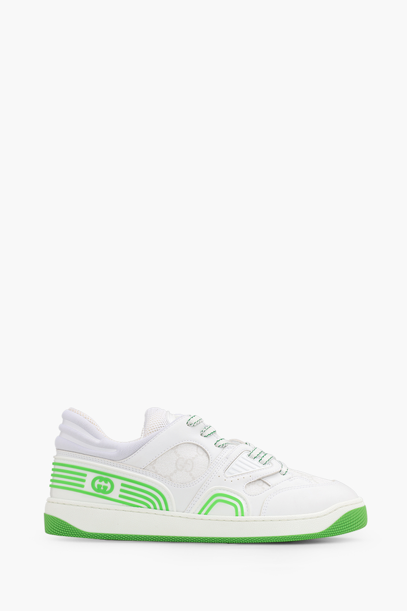 GUCCI Women Low Top Basket Sneakers in White Canvas with GG Supreme 0