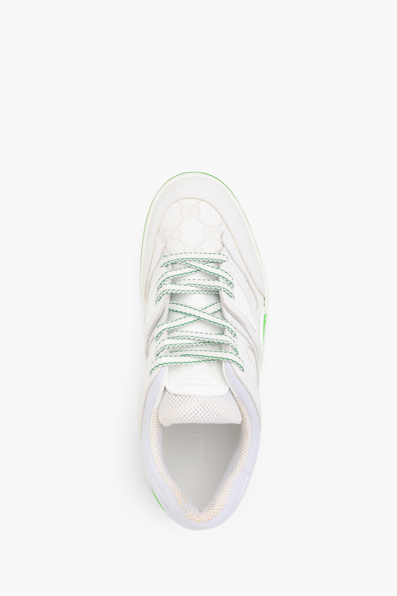 GUCCI Women Low Top Basket Sneakers in White Canvas with GG Supreme 3