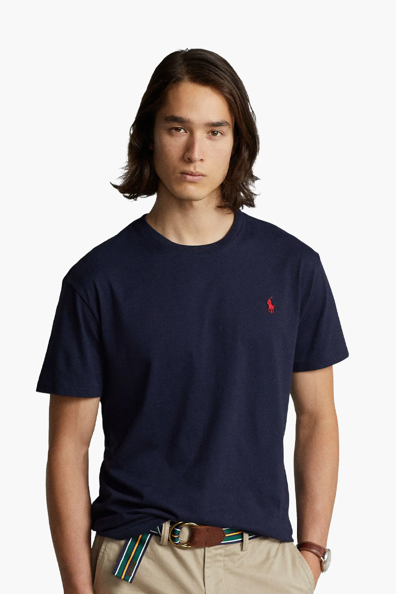 POLO RALPH LAUREN Men Logo Jersey Crewneck T-Shirt in Ink Cotton 1