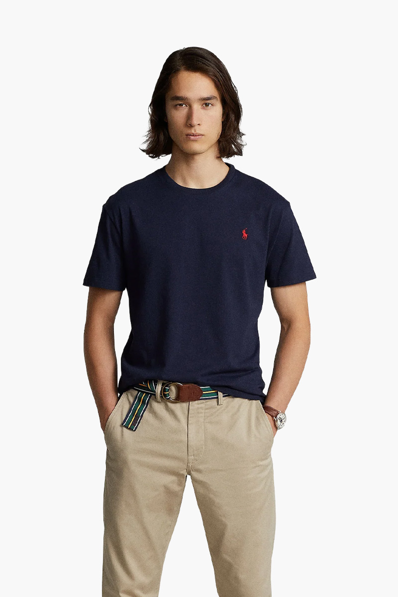 POLO RALPH LAUREN Men Logo Jersey Crewneck T-Shirt in Ink Cotton 3