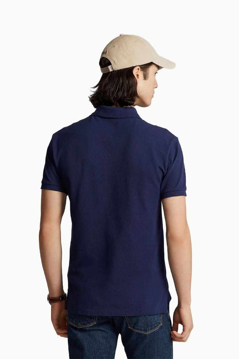 POLO RALPH LAUREN Men The Iconic Mesh Classic Fit Polo Shirt in Navy/Red Cotton 2