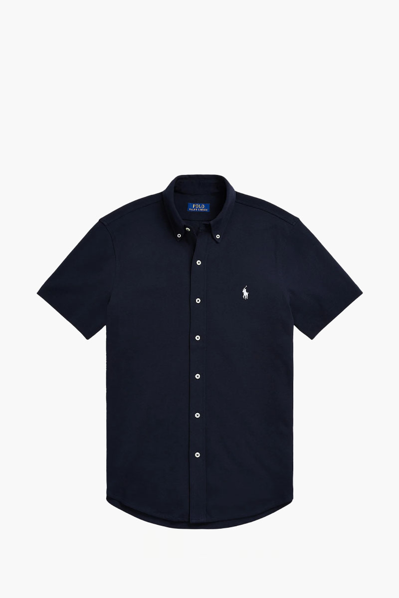 POLO RALPH LAUREN Men Embroidered Logo Short Slevee Classic Fit Shirts in Navy Cotton 0