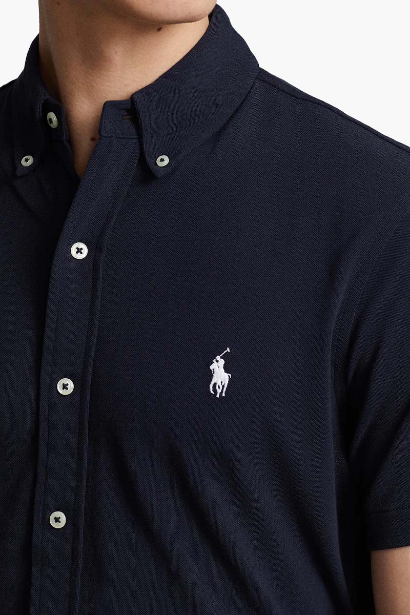 POLO RALPH LAUREN Men Embroidered Logo Short Slevee Classic Fit Shirts in Navy Cotton 3