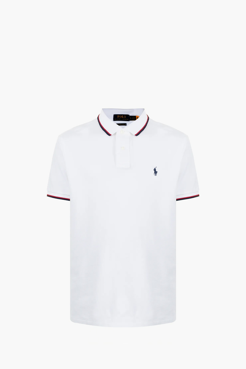 POLO RALPH LAUREN Men Slim Fit Mesh Polo Shirt In White Cotton 0