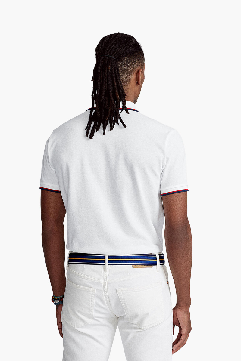 POLO RALPH LAUREN Men Slim Fit Mesh Polo Shirt In White Cotton 2