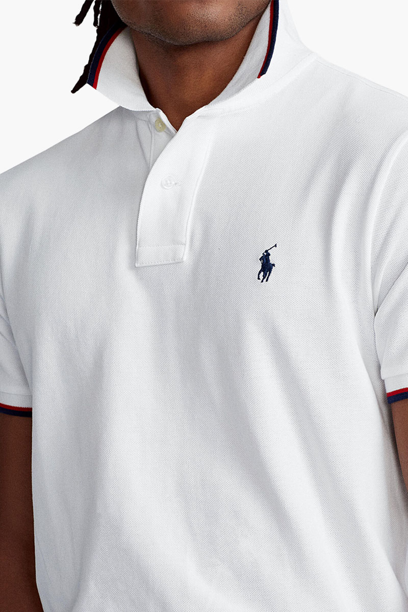 POLO RALPH LAUREN Men Slim Fit Mesh Polo Shirt In White Cotton 3