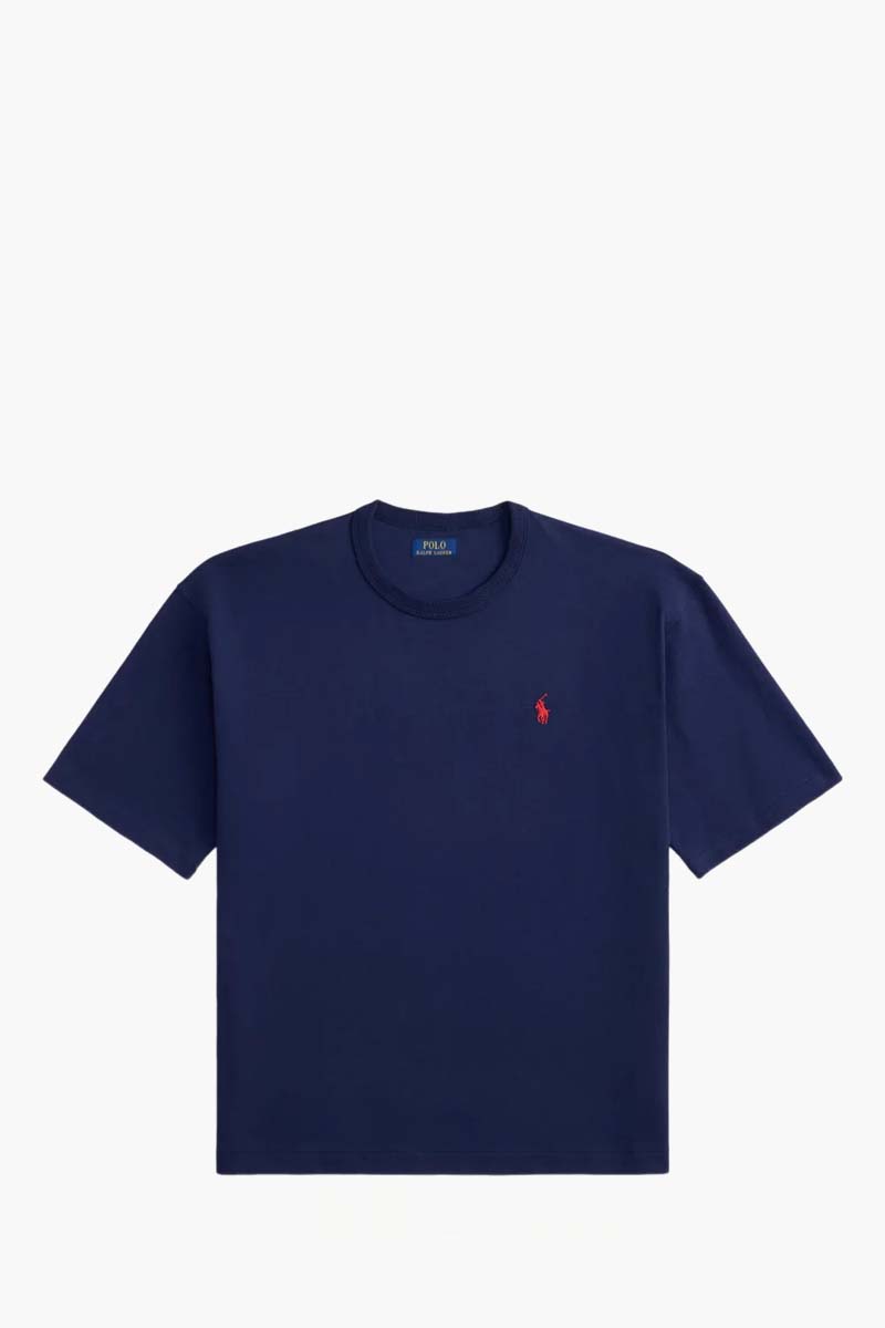 POLO RALPH LAUREN Men Relaxed Fit Jersey Crewneck T-Shirt in Newport Navy Cotton 0