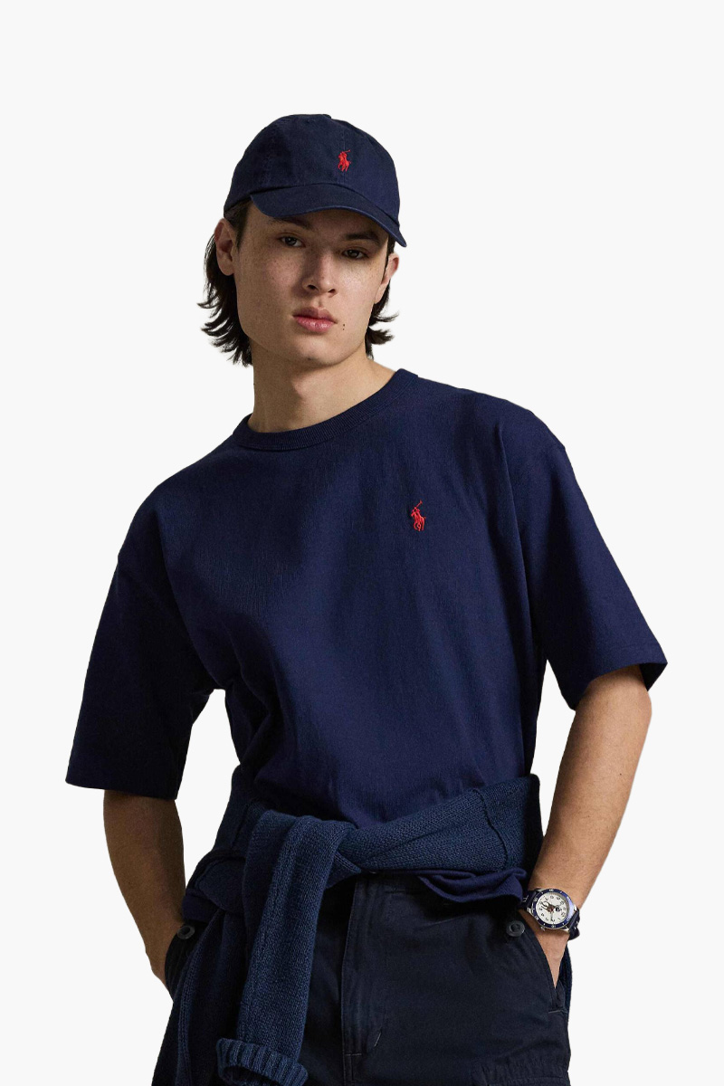 POLO RALPH LAUREN Men Relaxed Fit Jersey Crewneck T-Shirt in Newport Navy Cotton 1
