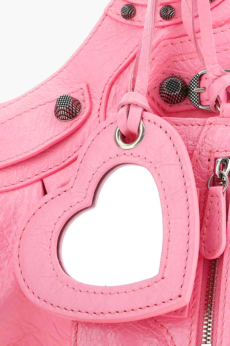 BALENCIAGA Le Cagole XS Chain Shoulder Bag in Sweet Pink Arena Lambskin SHW 3