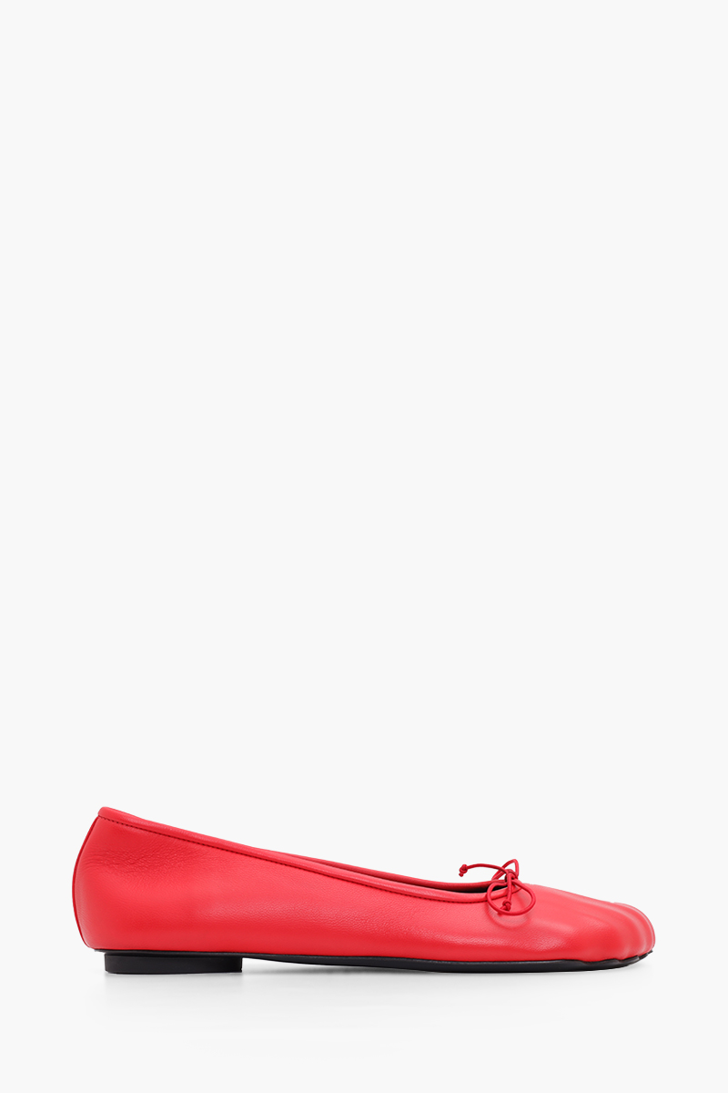 BALENCIAGA Women Anatomic Flat Ballerina in Tomato Red Shiny Soft Sheepskin 0