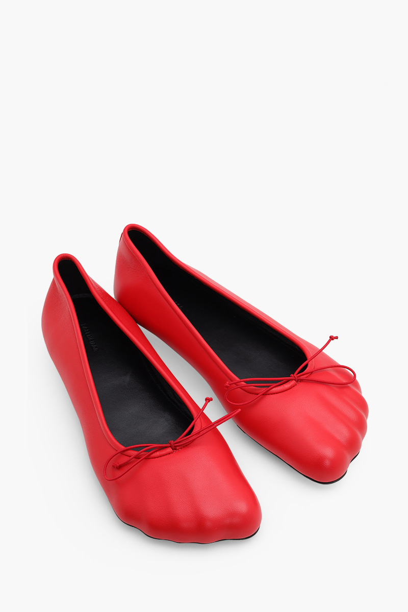 BALENCIAGA Women Anatomic Flat Ballerina in Tomato Red Shiny Soft Sheepskin 1