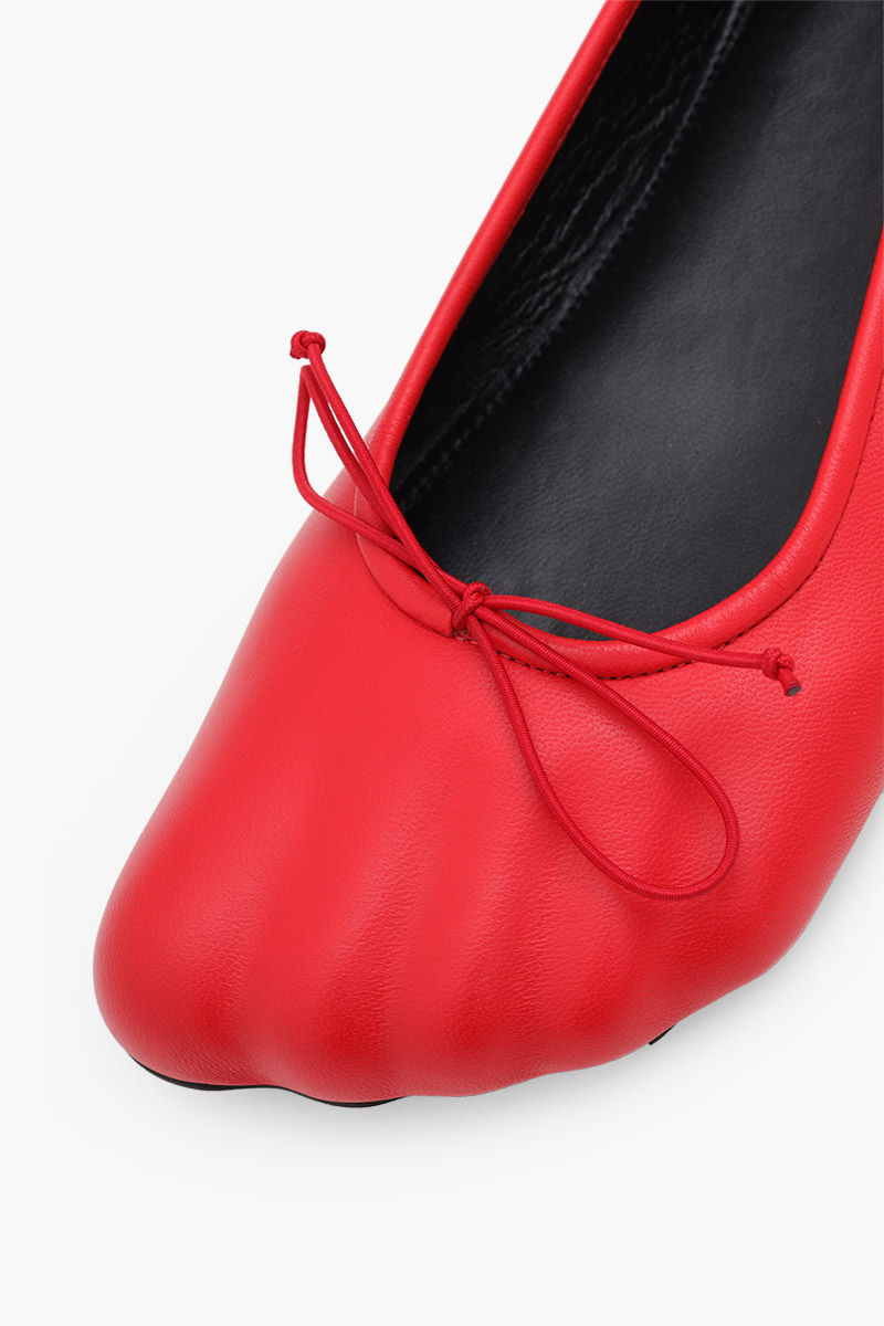 BALENCIAGA Women Anatomic Flat Ballerina in Tomato Red Shiny Soft Sheepskin 4