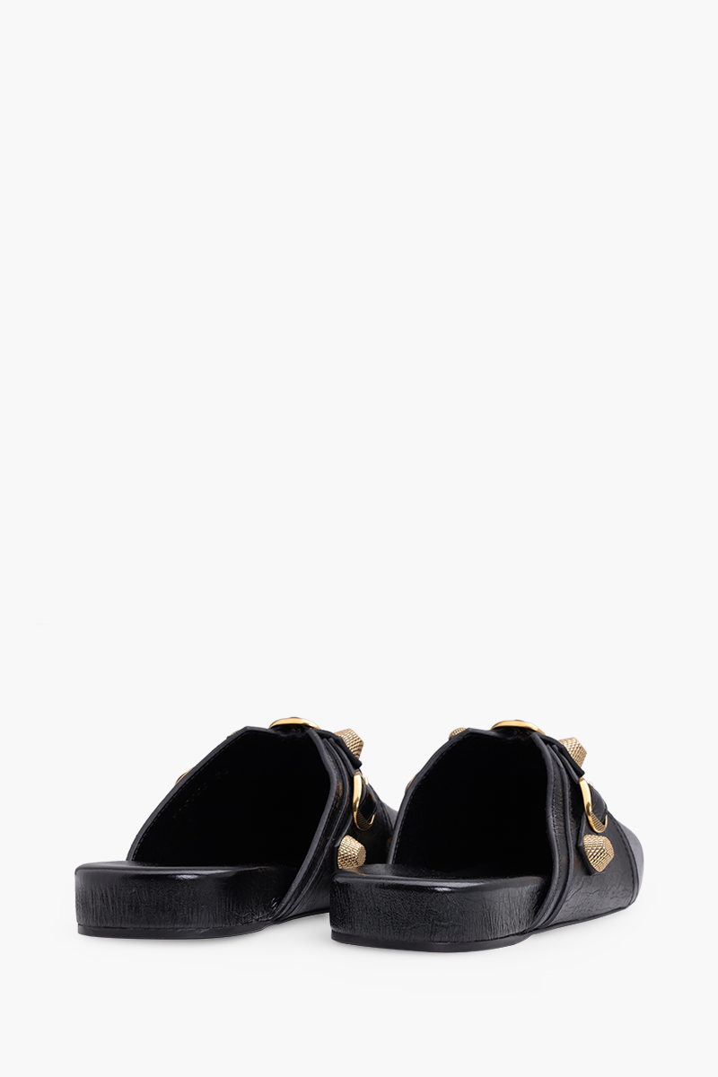 BALENCIAGA Women Cosy Cagole Slides in Black GHW 2