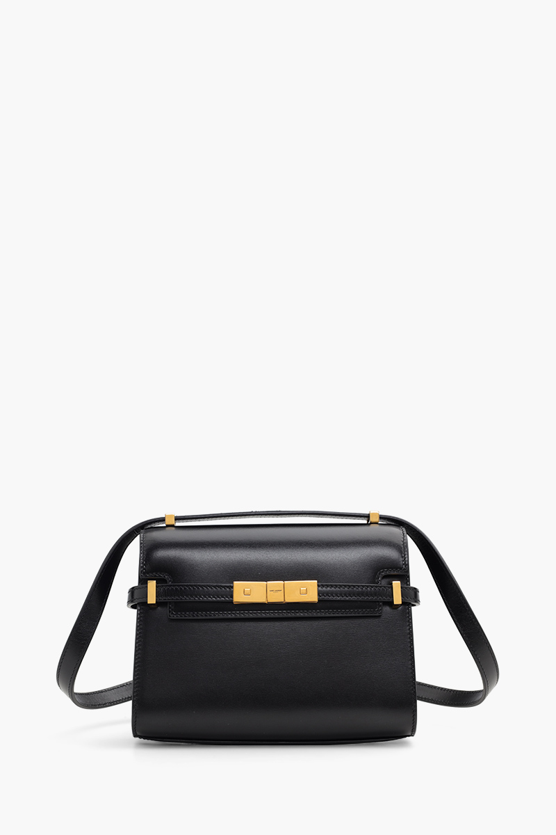 SAINT LAURENT Mini Manhattan Crossbody Bag in Black Box Leather 0