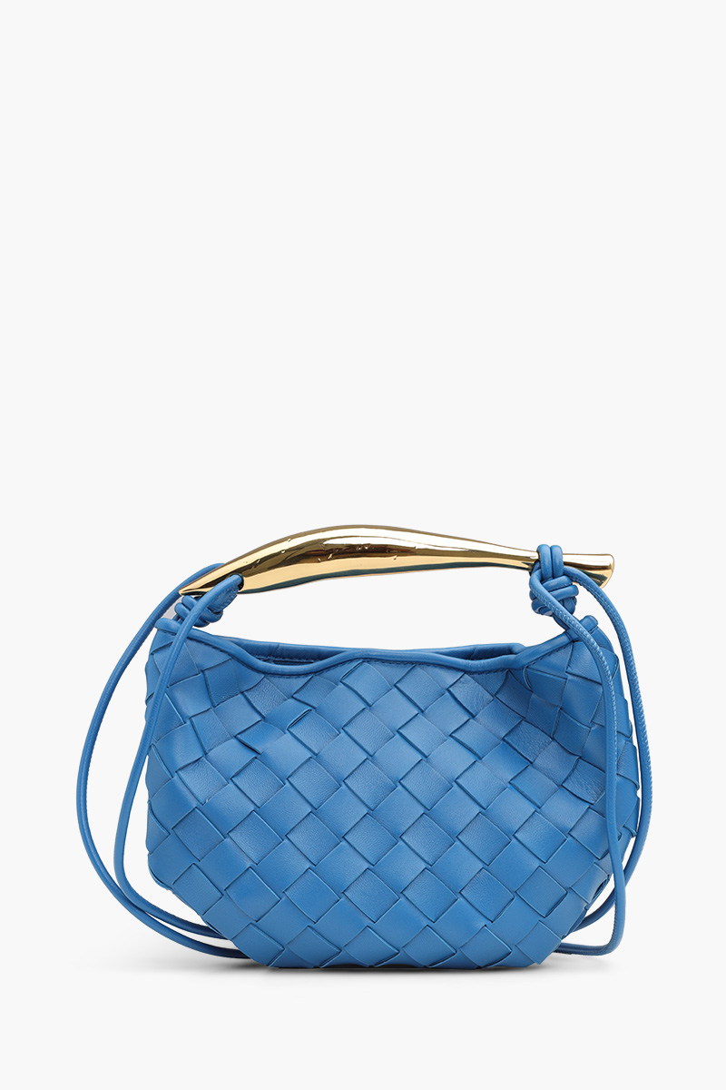 BOTTEGA VENETA Mini Sardine Intrecciato Handbag in Blue 0