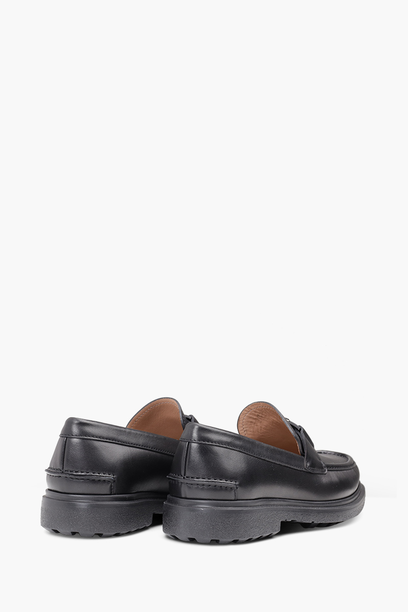 SALVATORE FERRAGAMO Men Plano Vara Moccasin in Black Calf with Chunky Sole 2