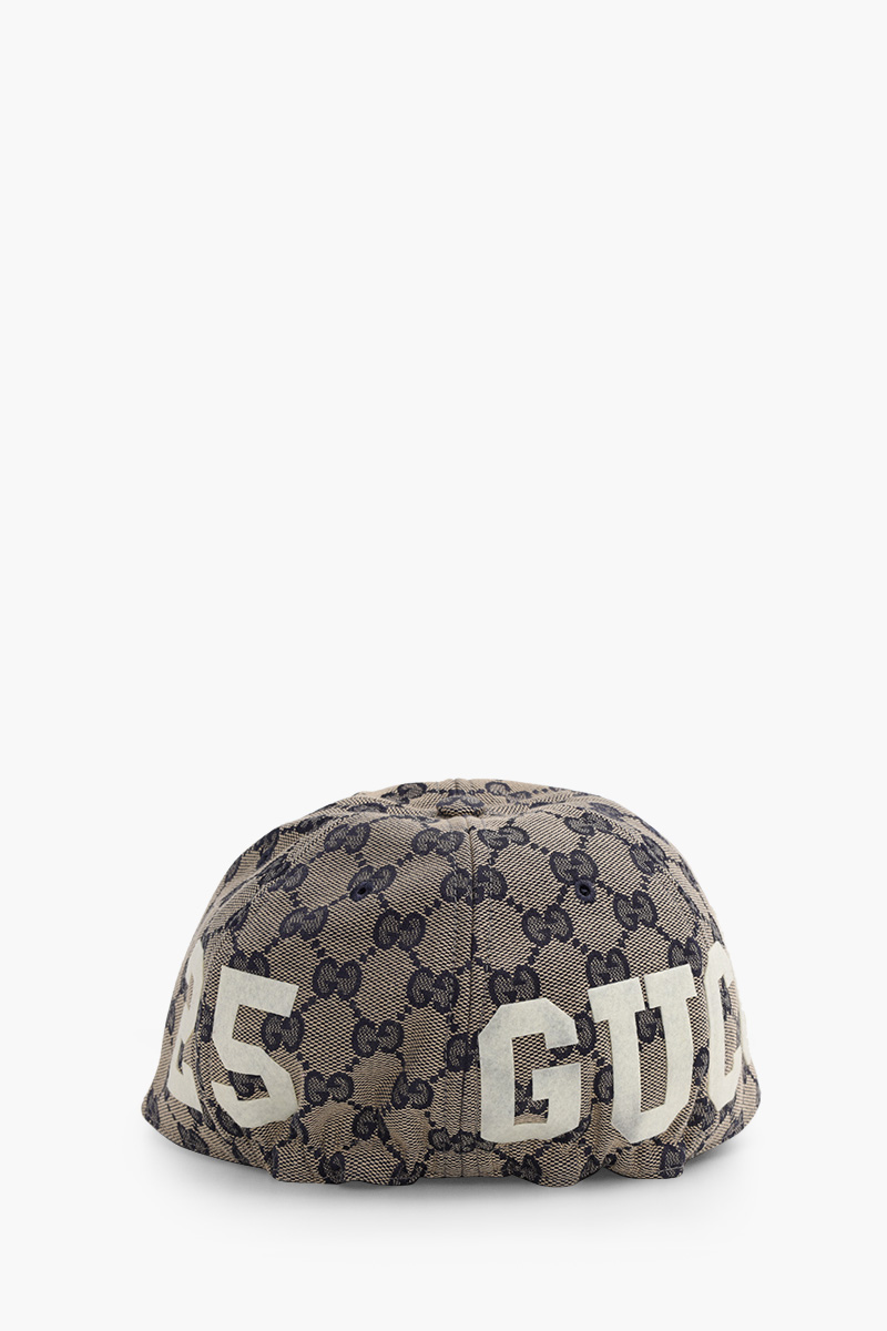 GUCCI GG Motif 25 Gucci Baseball Cap in Beige/Blue Canvas 1