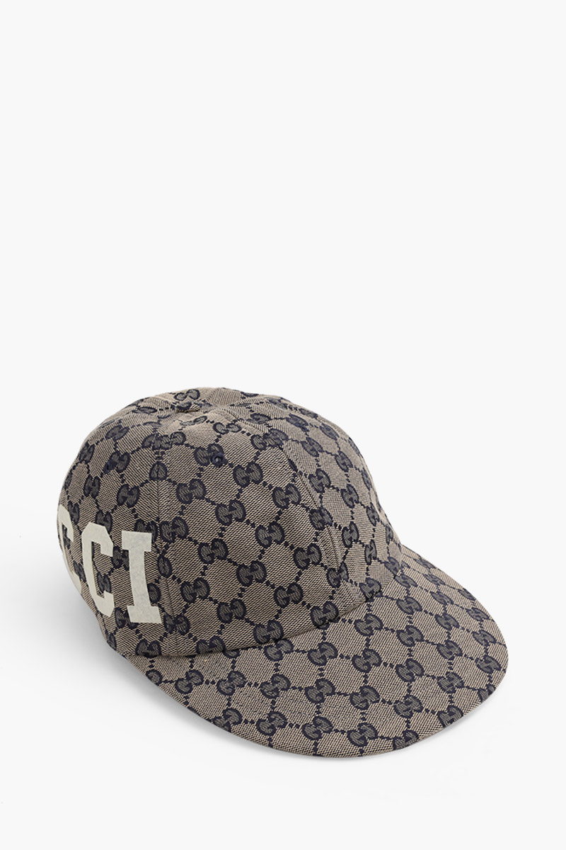 GUCCI GG Motif 25 Gucci Baseball Cap in Beige/Blue Canvas 2