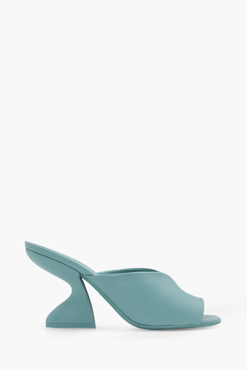 SALVATORE FERRAGAMO Sansu F-Heel Pump 85mm Sandals in Turquoise Nappa Leather 0