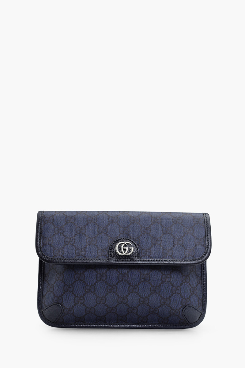 GUCCI Small GG Supreme Ophidia Belt Bag in Blue/Black 0